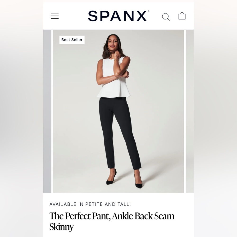 Spanx The Perfect Pant in Backseam Skinny Ponte